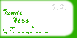 tunde hirs business card